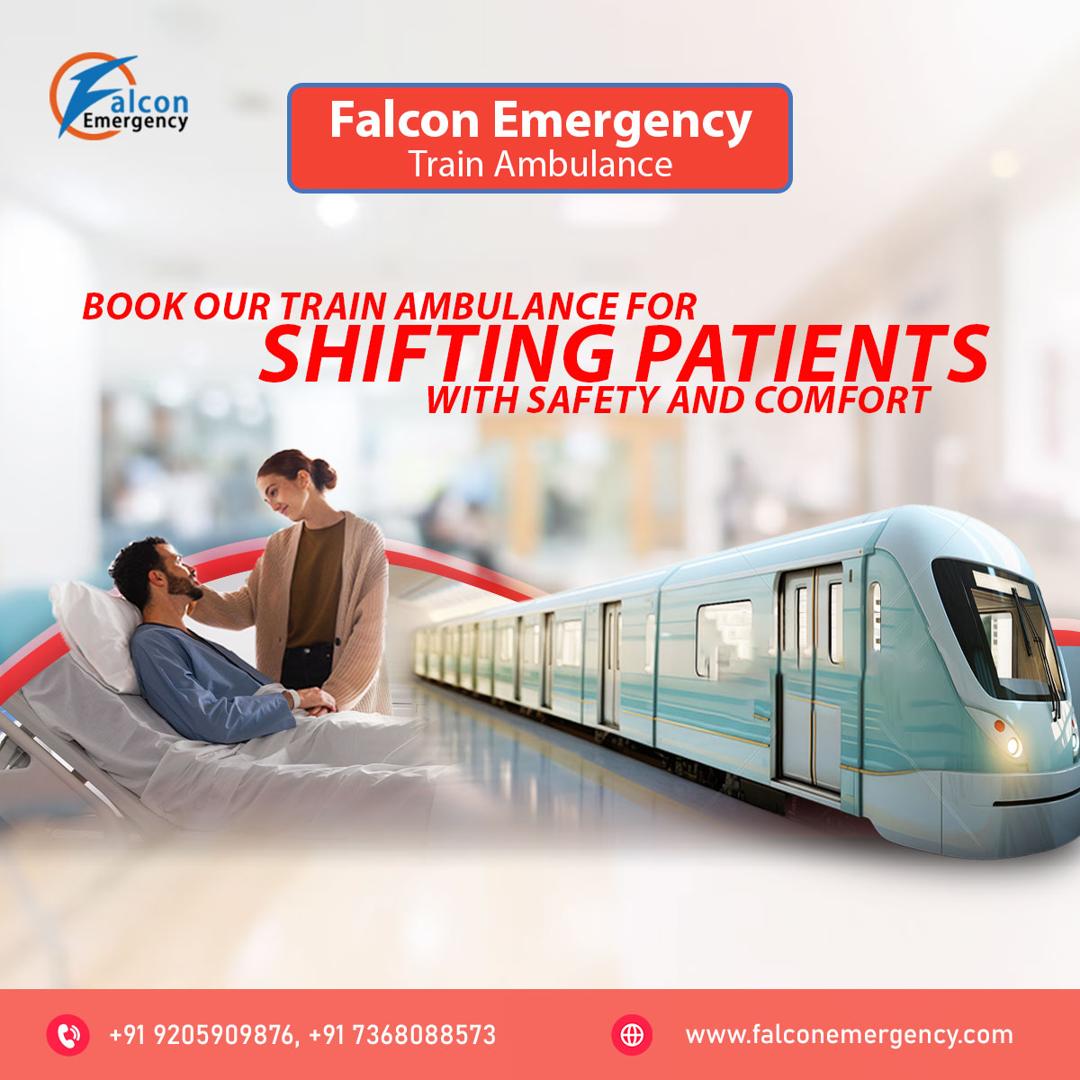 For Appropriate Medical Care Take Falcon Train Ambulance Services in Patna