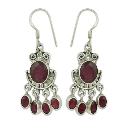 Dyed Ruby Earring