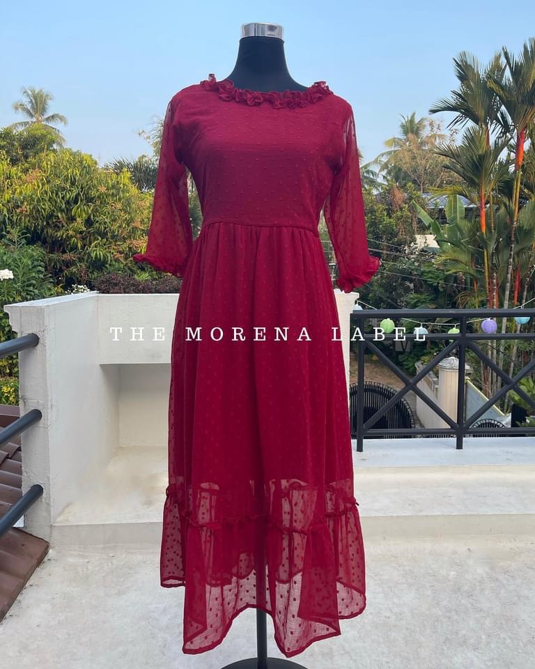 Frilled Collar Dress | The MoReNa Label  | Free Shipping across India | DM for orders and for other details