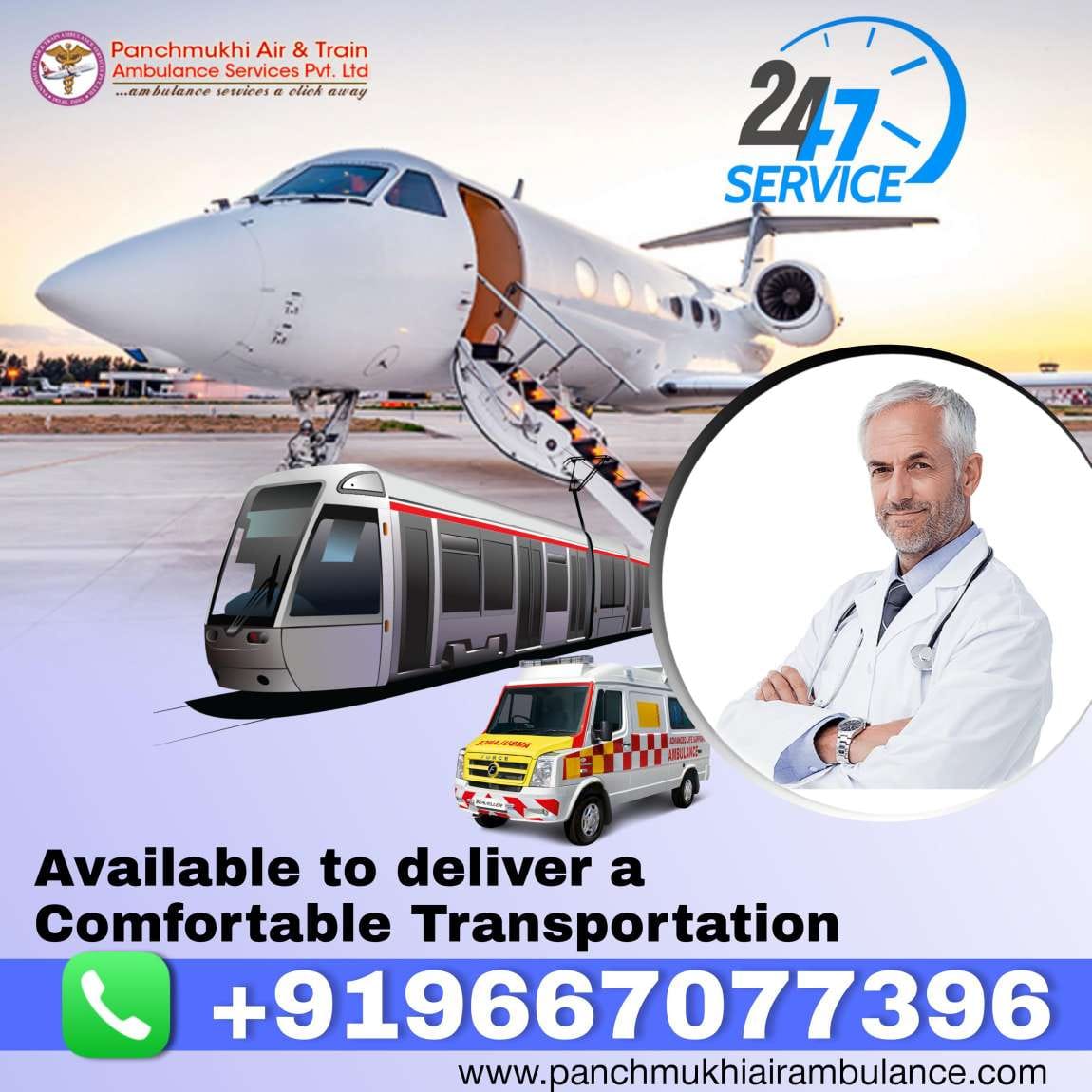 Panchmukhi Air and Train Ambulance from Guwahati with Trusted Healthcare Amenities