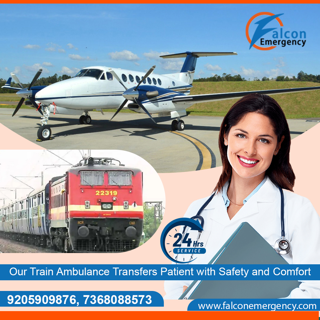 With Critical Care Unit Hire Falcon Train Ambulance Services in Varanasi at Low-Cost