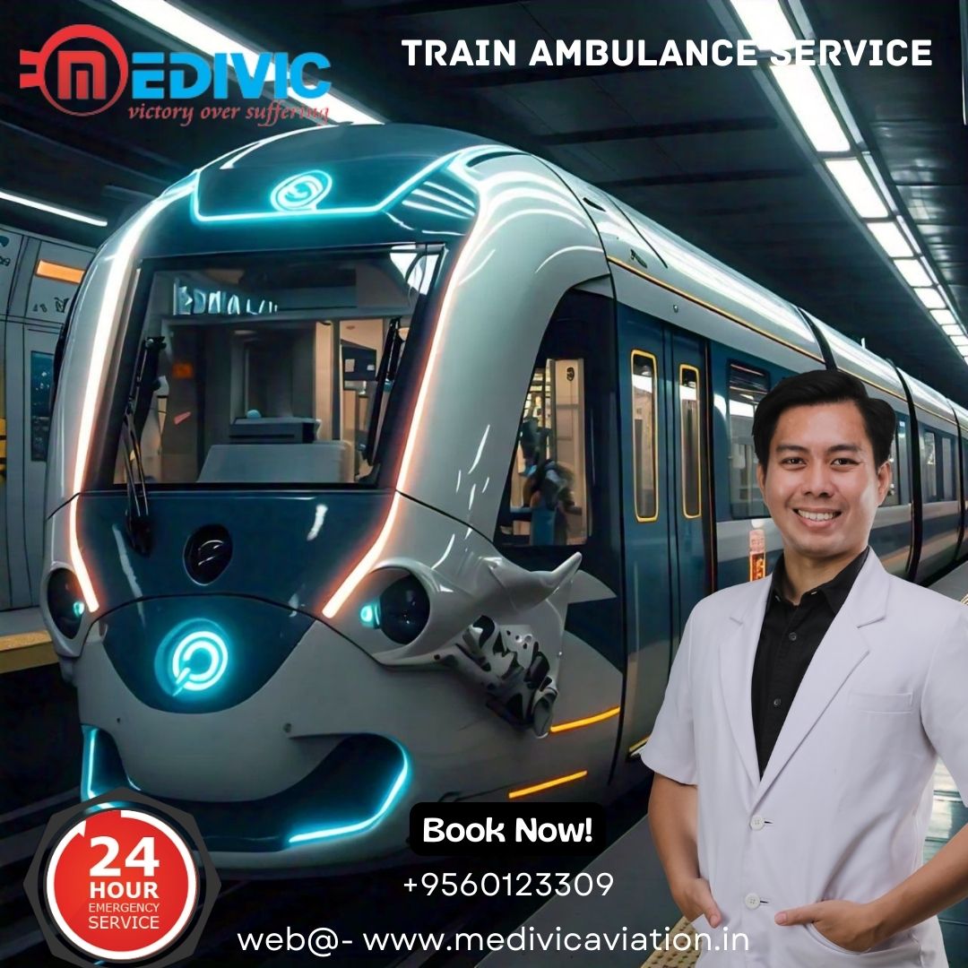 Take Medivic Aviation Train Ambulance Service in Varanasi with Life-Saving Medical Machine 