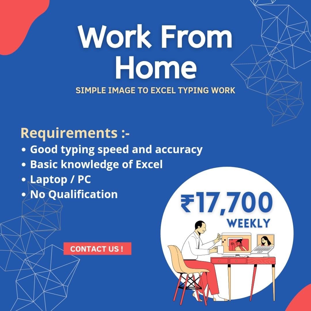 EXCEL DATA ENTRY PROJECT   Work from home based job Urgent requirement 