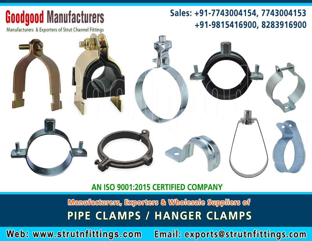 Pipe Clamps manufacturers suppliers wholesale exporters in India https://www.strutnfittings.com +91-77430-04154, +91-77430-04153, +91-98154-16900