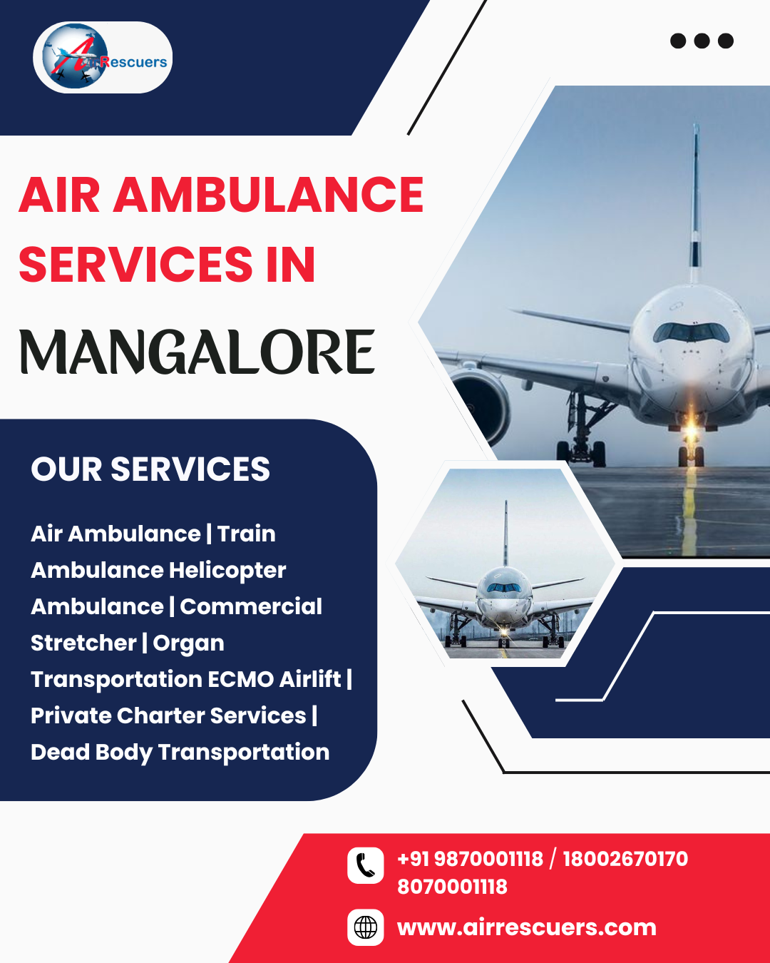 24/7 Emergency Air Ambulance Services in Mangalore