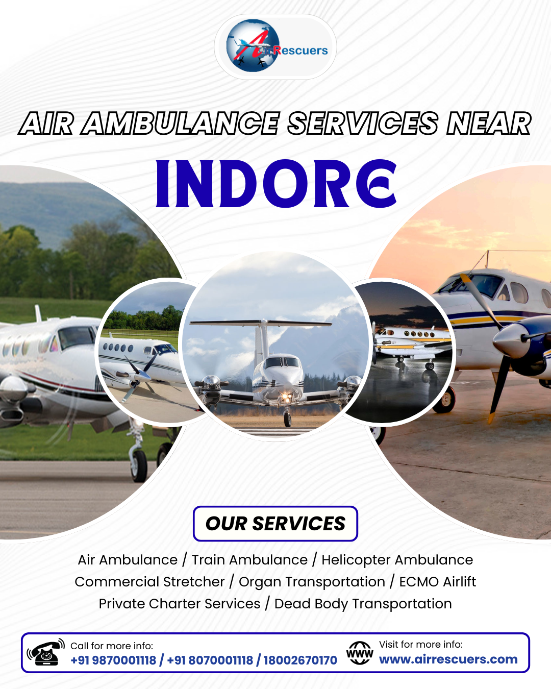 Swift Medical Airlift Indore | Air Rescuers