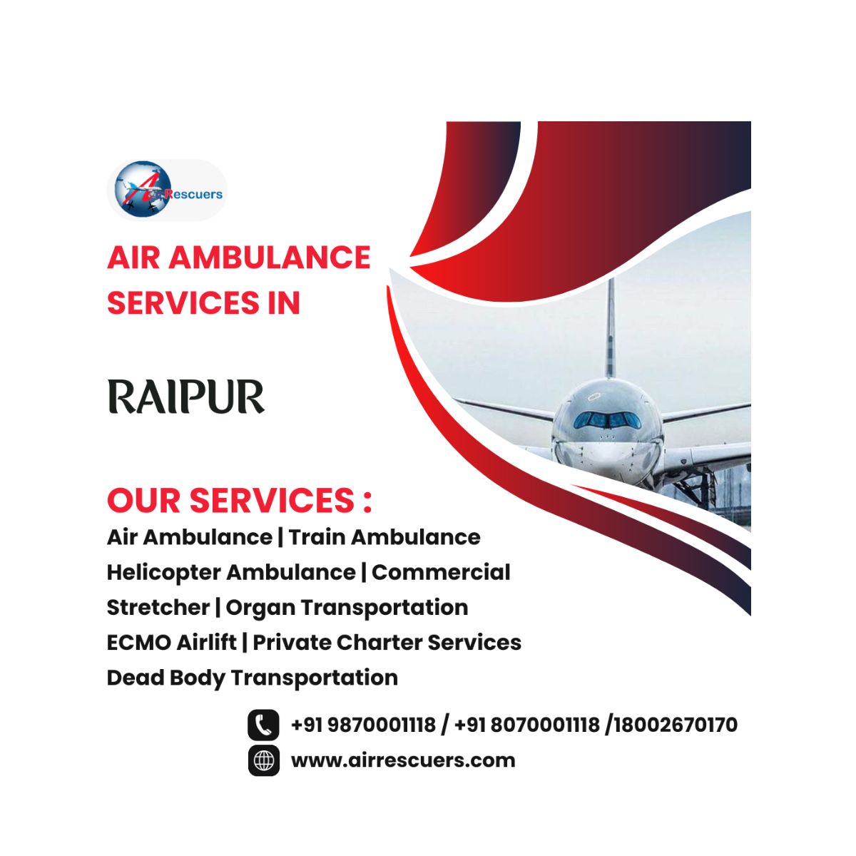 Your Trusted Air Ambulance Services in Raipur 