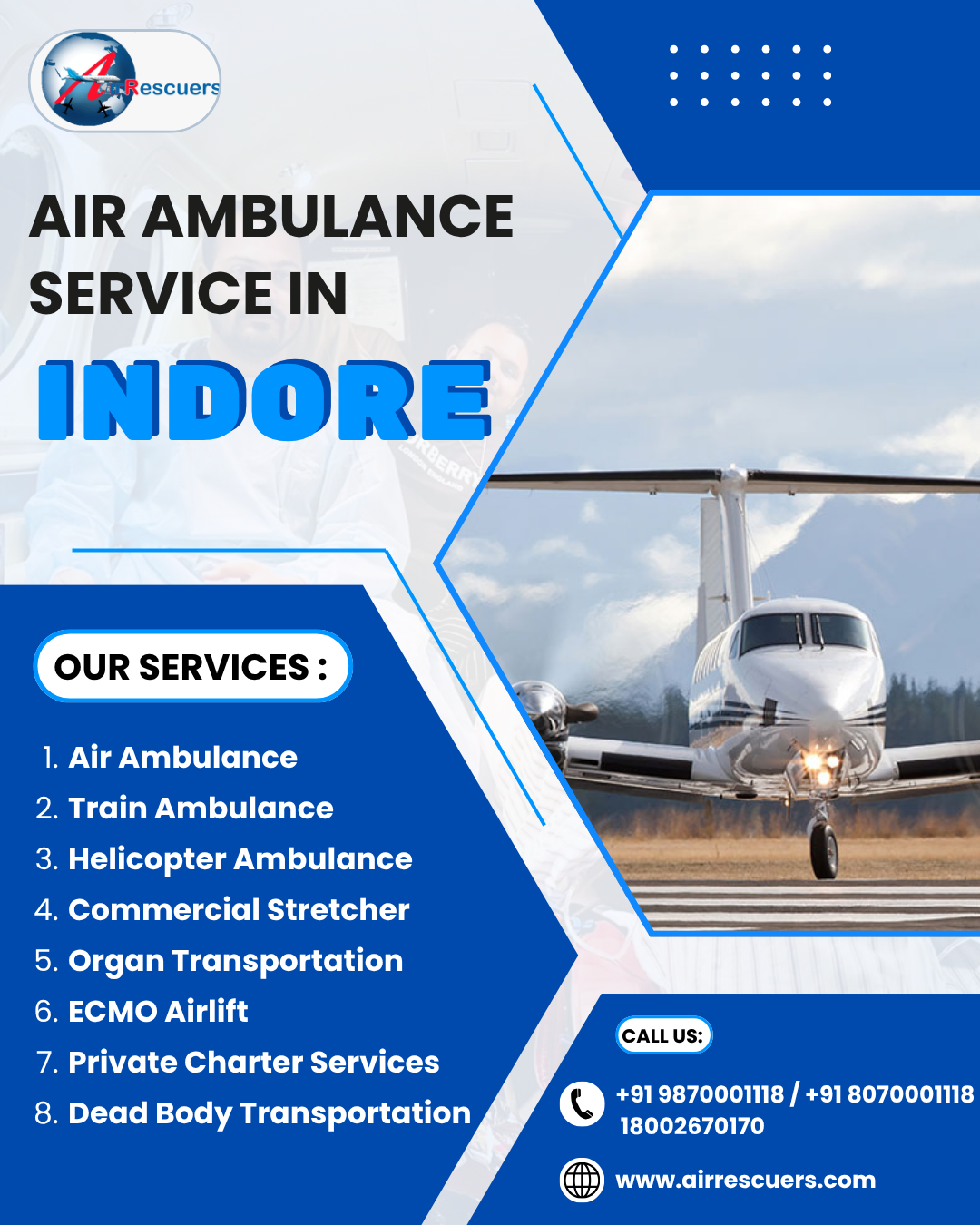 Air Ambulance in Indore: Immediate Care, Fast Transport